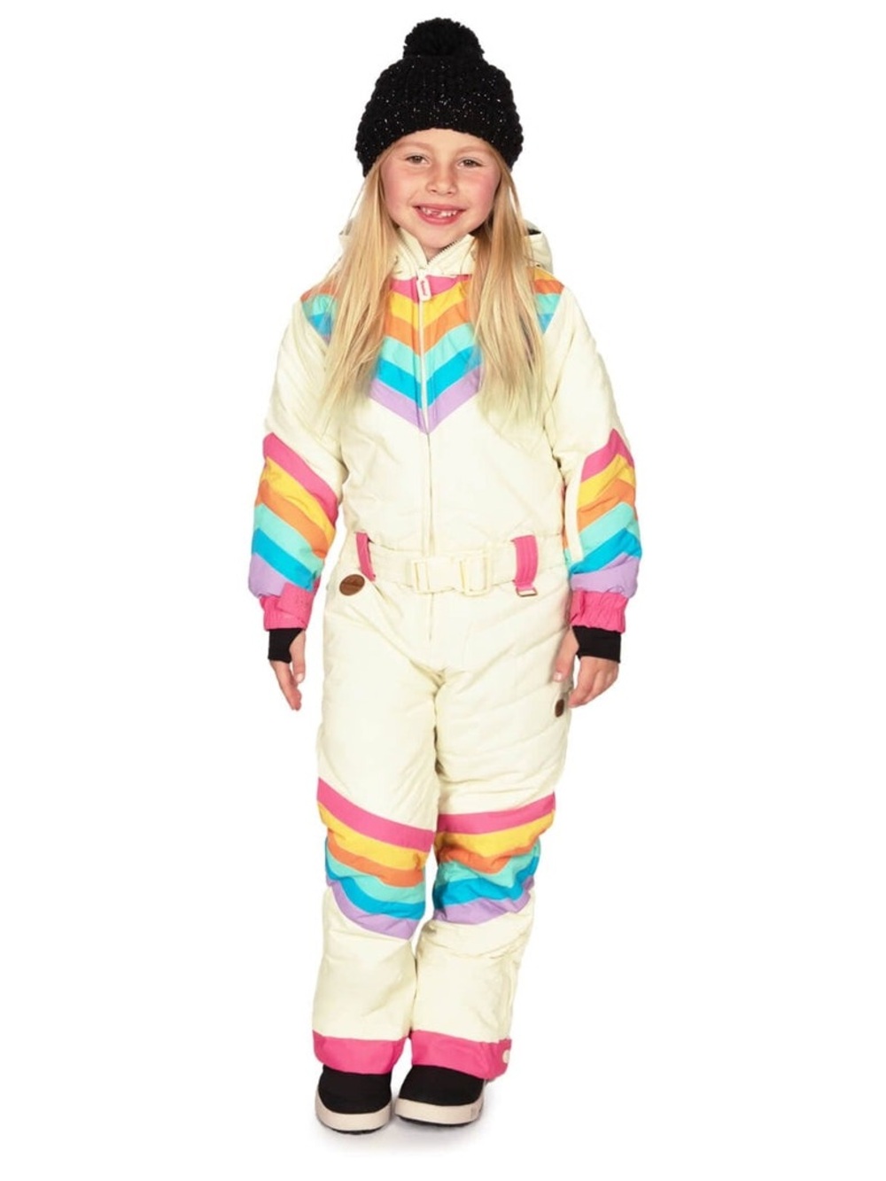 Tipsy Elves Girl’s Retro Rainbow Snow Suit - size M